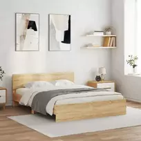 Lovos rėmas su galvūgaliu, sonoma ąžuolo spalvos, 140x190cm