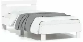 Lova Lovos rėmas su galvūgaliu ir LED lemputėmis, baltas, 75x190cm