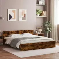 Lova Lovos rėmas su galvūgaliu, dūminio ąžuolo spalvos, 180x200cm