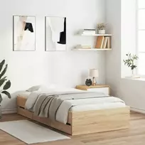 Lova Lovos rėmas su stalčiais, ąžuolo, 90x190cm, apdirbta mediena