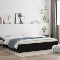 Lova Lovos rėmas su stalčiais, juodas, 160x200cm, apdirbta mediena