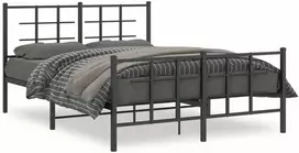 Lova Lovos rėmas su galvūgaliu/kojūgaliu, juodas, 140x190cm, metalas