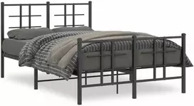 Lovos rėmas su galvūgaliu/kojūgaliu, juodas, 120x190cm, metalas