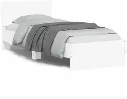 Lovos rėmas su galvūgaliu ir LED lemputėmis, baltas, 75x190cm