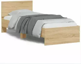 Lovos rėmas su galvūgaliu ir LED lemputėmis, ąžuolo, 75x190cm