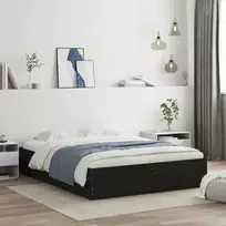 Lova Lovos rėmas su stalčiais, juodas, 140x200cm, apdirbta mediena