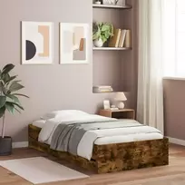 Lova Lovos rėmas su stalčiais, dūminio ąžuolo, 90x200cm, mediena