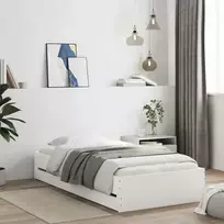 Lova Lovos rėmas su stalčiais, baltas, 90x200cm, apdirbta mediena
