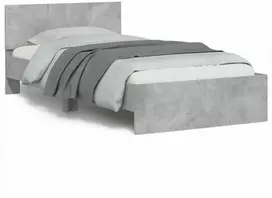 Lova Lovos rėmas su galvūgaliu ir LED lemputėmis, betono, 100x200cm