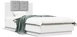 Lova Lovos rėmas su galvūgaliu ir LED lemputėmis, baltas, 75x190cm