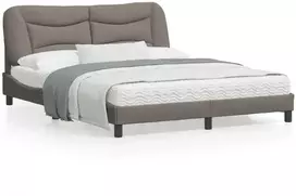 Lova Lovos rėmas su LED, taupe spalvos, 160x200cm, audinys