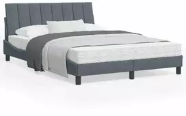 Lova Lovos rėmas su LED, tamsiai pilkas, 140x190cm, aksomas