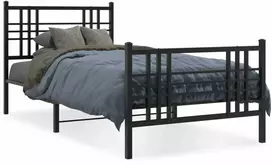 Lova Lovos rėmas su galvūgaliu/kojūgaliu, juodas, 90x190cm, metalas