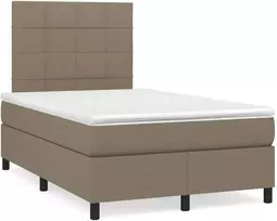 Lova su spyruoklėmis/čiužiniu/LED, taupe, 120x190cm, audinys