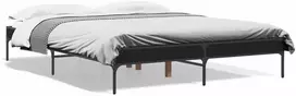 Lovos rėmas, juodas, 150x200cm, apdirbta mediena ir metalas
