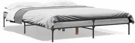Lovos rėmas, pilkas ąžuolo, 140x200cm, apdirbta mediena/metalas