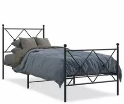 Lovos rėmas su galvūgaliu/kojūgaliu, juodas, 75x190cm, metalas