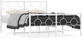 Lova Lovos rėmas su galvūgaliu/kojūgaliu, baltas, 135x190cm, metalas