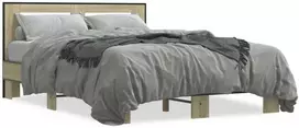 Lovos rėmas, ąžuolo, 140x190cm, apdirbta mediena ir metalas