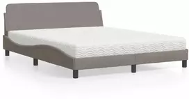 Lova su čiužiniu, taupe spalvos, 160x200cm, audinys