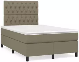 Lova su spyruoklėmis/čiužiniu/LED, taupe, 120x190cm, audinys