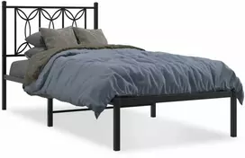 Lova Metalinis lovos rėmas su galvūgaliu, juodos spalvos, 75x190cm