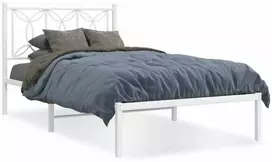 Lova Metalinis lovos rėmas su galvūgaliu, baltos spalvos, 107x203cm