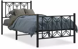 Lova Lovos rėmas su galvūgaliu/kojūgaliu, juodas, 75x190cm, metalas