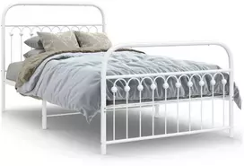Lova Lovos rėmas su galvūgaliu/kojūgaliu, baltas, 107x203cm, metalas