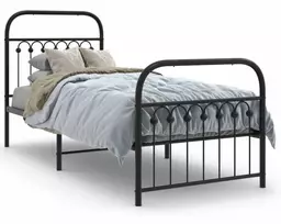 Lovos rėmas su galvūgaliu/kojūgaliu, juodas, 75x190cm, metalas