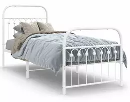 Lova Lovos rėmas su galvūgaliu/kojūgaliu, baltas, 75x190cm, metalas