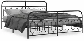 Lova Lovos rėmas su galvūgaliu/kojūgaliu, juodas, 183x213cm, metalas