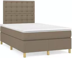 Lova su spyruoklėmis/čiužiniu/LED, taupe, 120x190cm, audinys