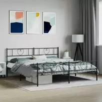 Lova Lovos rėmas su galvūgaliu/kojūgaliu, juodas, 193x203cm, metalas