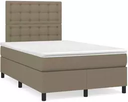 Lova su spyruoklėmis/čiužiniu/LED, taupe, 120x190cm, audinys