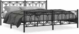 Lova Lovos rėmas su galvūgaliu/kojūgaliu, juodas, 193x203cm, metalas
