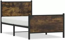 Lova Lovos rėmas be čiužinio, dūminio ąžuolo, 90x190cm, metalas