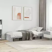 Lova Lovos rėmas, pilkos ąžuolo spalvos, 90x200cm, apdirbta mediena