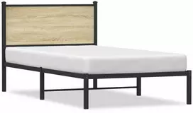 Lova Lovos rėmas be čiužinio, sonoma ąžuolo, 107x203cm, metalas