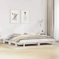 Lova Lovos rėmas be čiužinio, baltas, 200x200cm, pušies masyvas