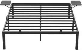 Lova Songmics Vasagle Doppelbettgestell aus Metall 140 x 190 cm mit Aufbewahrungsregalen