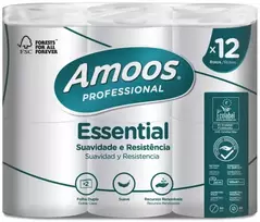 Tualetes papīrs AMOOS ruļļos ar perforāciju, 12 gab./iepak., 2 slāņi,24 m,108 mm