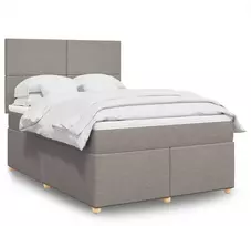 Lova su spyruoklėmis ir čiužiniu, taupe, 160x200 cm, audinys