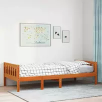 Vaikiška lova be čiužinio, vaško ruda, 80x200cm, pušies masyvas