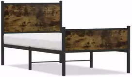 Lova Lovos rėmas be čiužinio, dūminio ąžuolo, 75x190cm, metalas