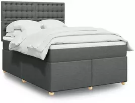 Lova su spyruoklėmis/čiužiniu,tamsiai pilka, 160x200cm, audinys