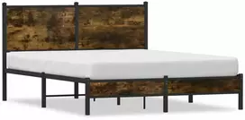 Lova Lovos rėmas be čiužinio, dūminio ąžuolo, 137x190 cm, metalas