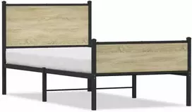 Lova Lovos rėmas be čiužinio, sonoma ąžuolo, 100x190cm, metalas