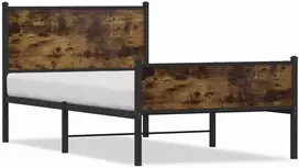 Lova Lovos rėmas be čiužinio, dūminio ąžuolo, 100x190cm, metalas