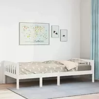Vaikiška lova be čiužinio, balta, 90x190cm, pušies masyvas